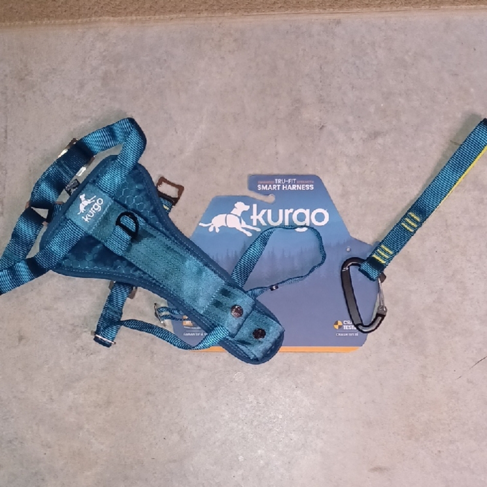 Kurgo Teal Dog Harness with Carabiner Size L